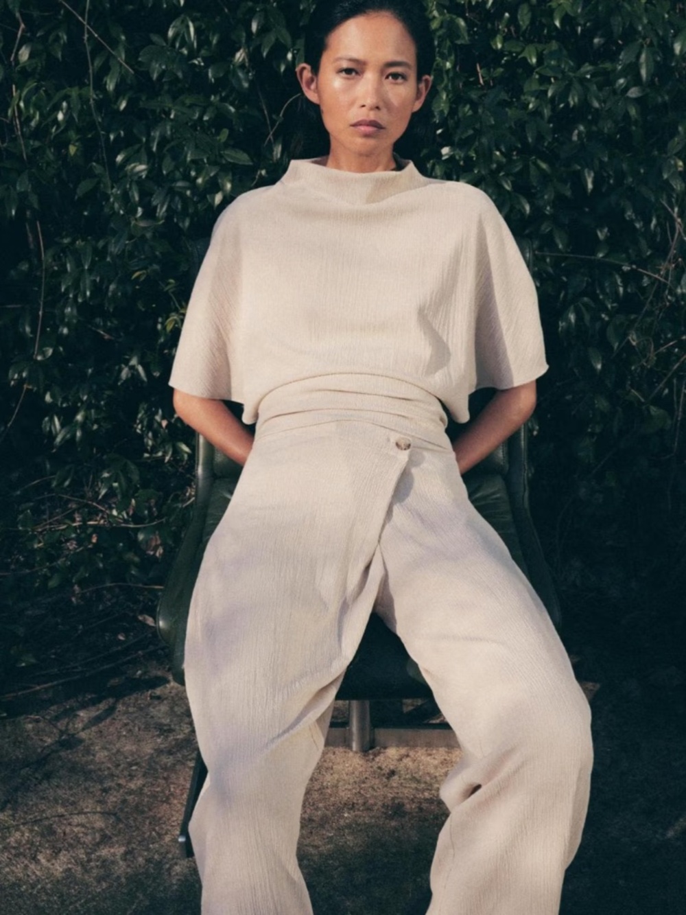Zara Pleated Texture Top